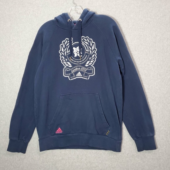adidas Tops - Adidas Women Sweatshirt Medium Blue Hoodie London 2012 XXX Olympiad Long Sleeve